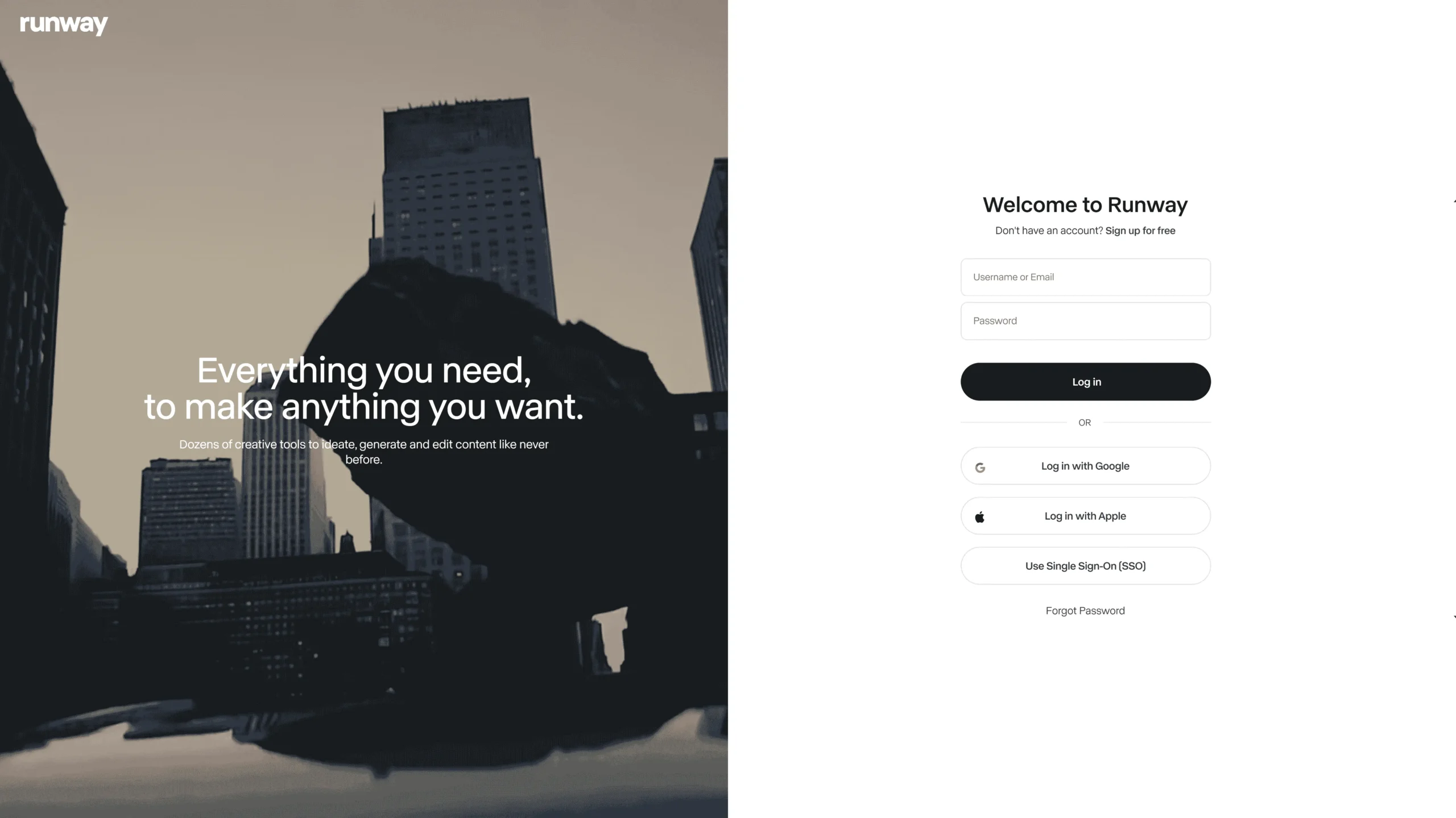 Innovative Login Page UI from RunwayML | WebP Download for Free